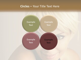 A Woman With Blonde Hair Is Posing For A Picture PowerPoint Template