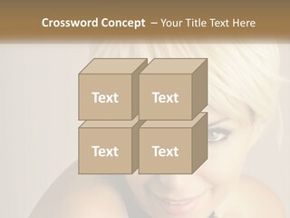 A Woman With Blonde Hair Is Posing For A Picture PowerPoint Template
