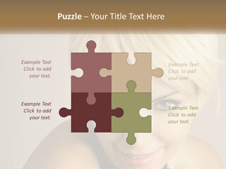 A Woman With Blonde Hair Is Posing For A Picture PowerPoint Template