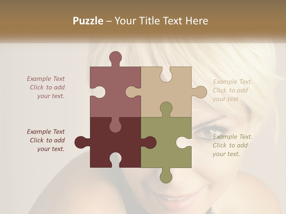 A Woman With Blonde Hair Is Posing For A Picture PowerPoint Template