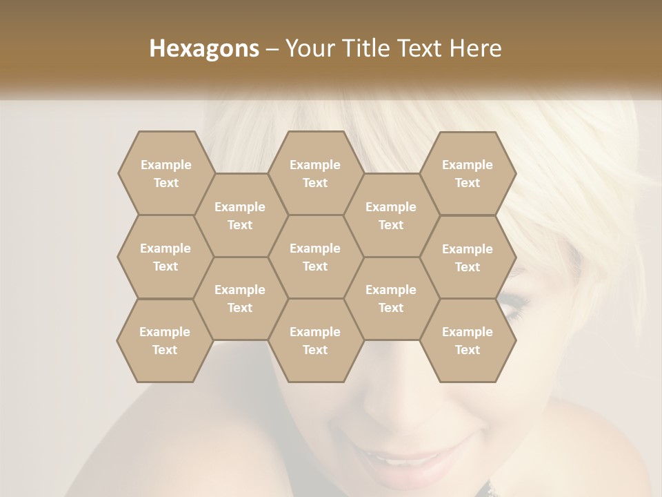 A Woman With Blonde Hair Is Posing For A Picture PowerPoint Template