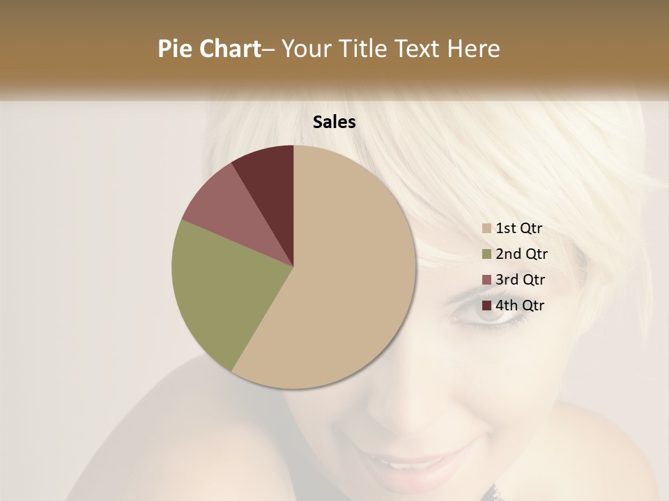 A Woman With Blonde Hair Is Posing For A Picture PowerPoint Template