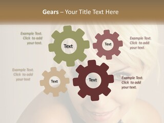 A Woman With Blonde Hair Is Posing For A Picture PowerPoint Template