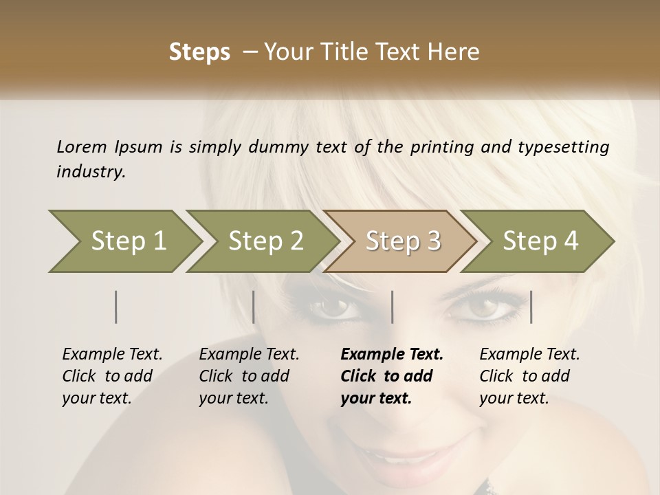 A Woman With Blonde Hair Is Posing For A Picture PowerPoint Template