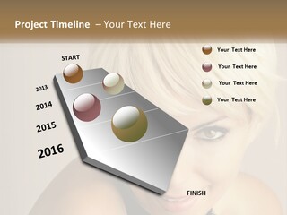 A Woman With Blonde Hair Is Posing For A Picture PowerPoint Template