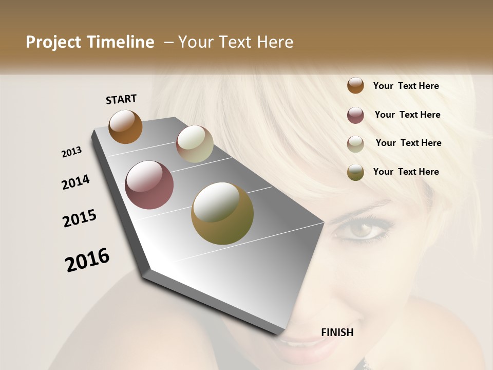 A Woman With Blonde Hair Is Posing For A Picture PowerPoint Template