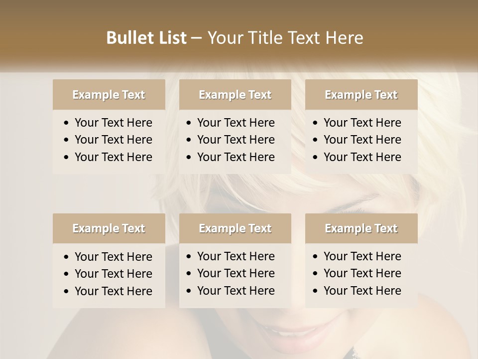 A Woman With Blonde Hair Is Posing For A Picture PowerPoint Template