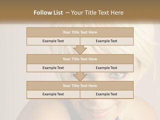 A Woman With Blonde Hair Is Posing For A Picture PowerPoint Template