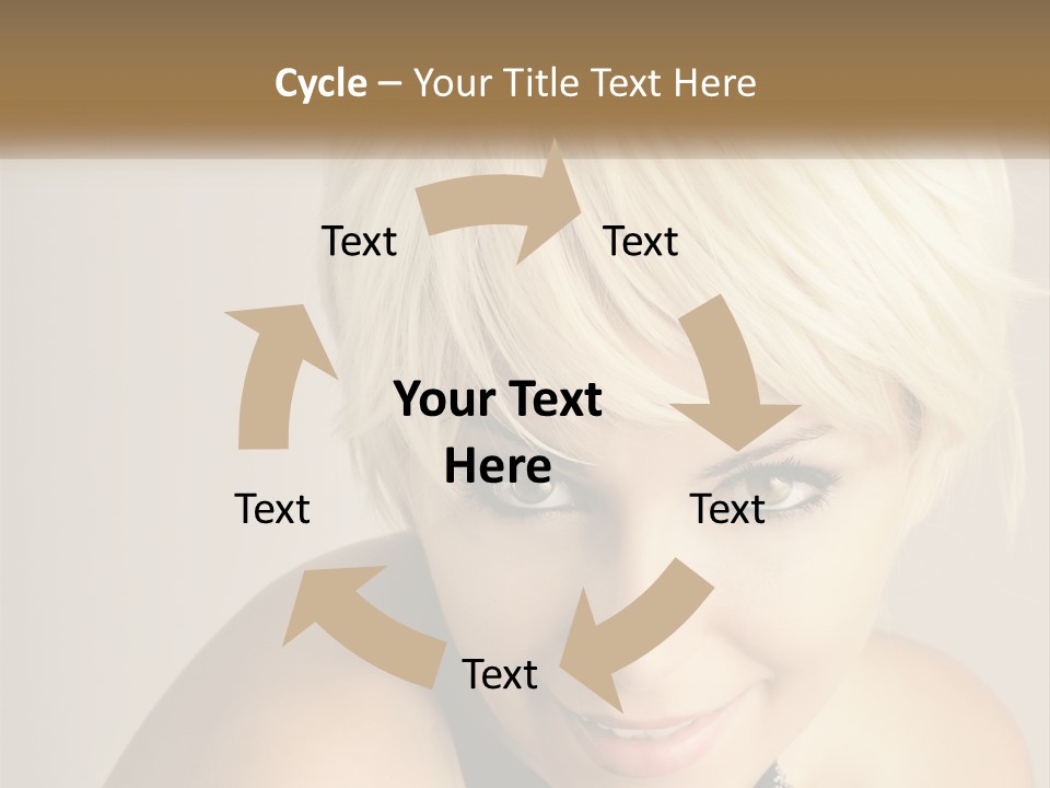 A Woman With Blonde Hair Is Posing For A Picture PowerPoint Template
