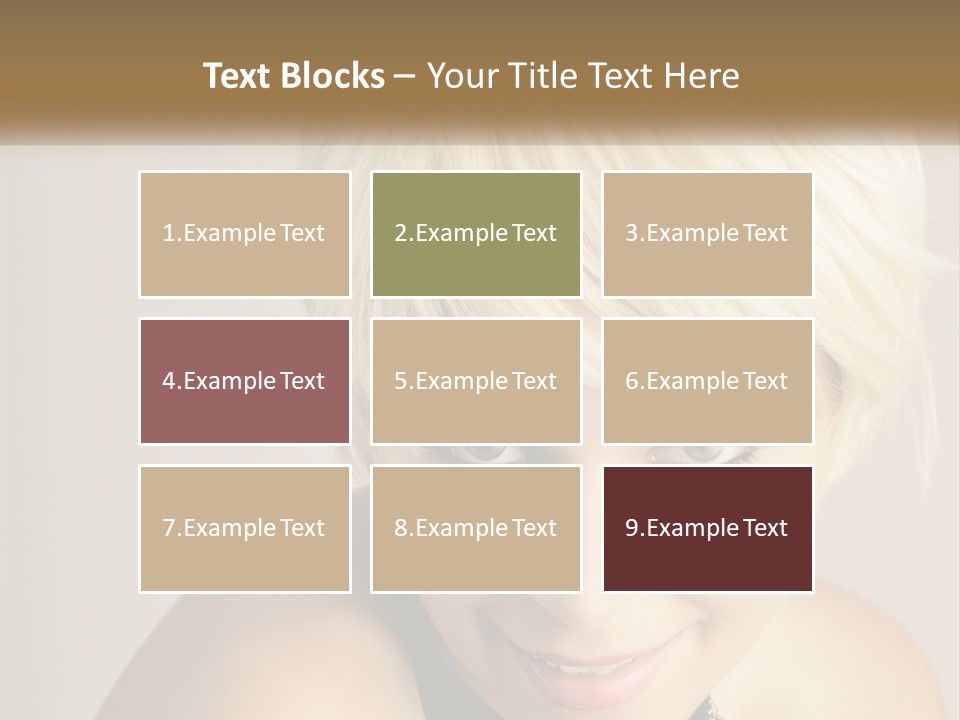 A Woman With Blonde Hair Is Posing For A Picture PowerPoint Template