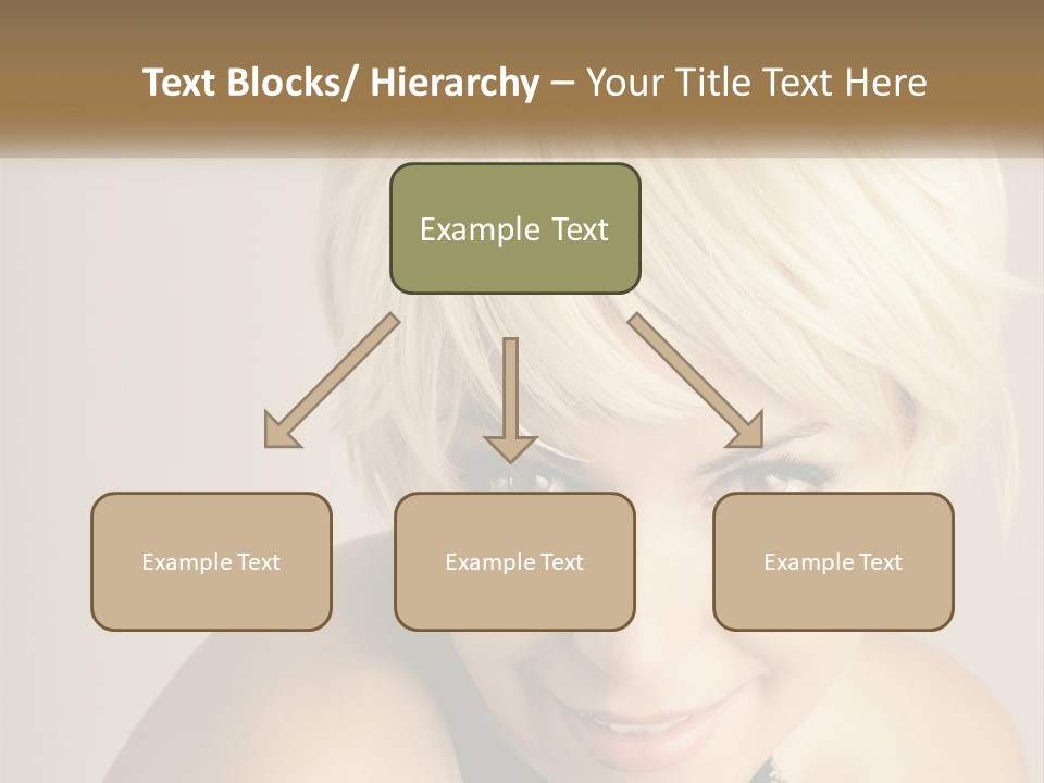 A Woman With Blonde Hair Is Posing For A Picture PowerPoint Template