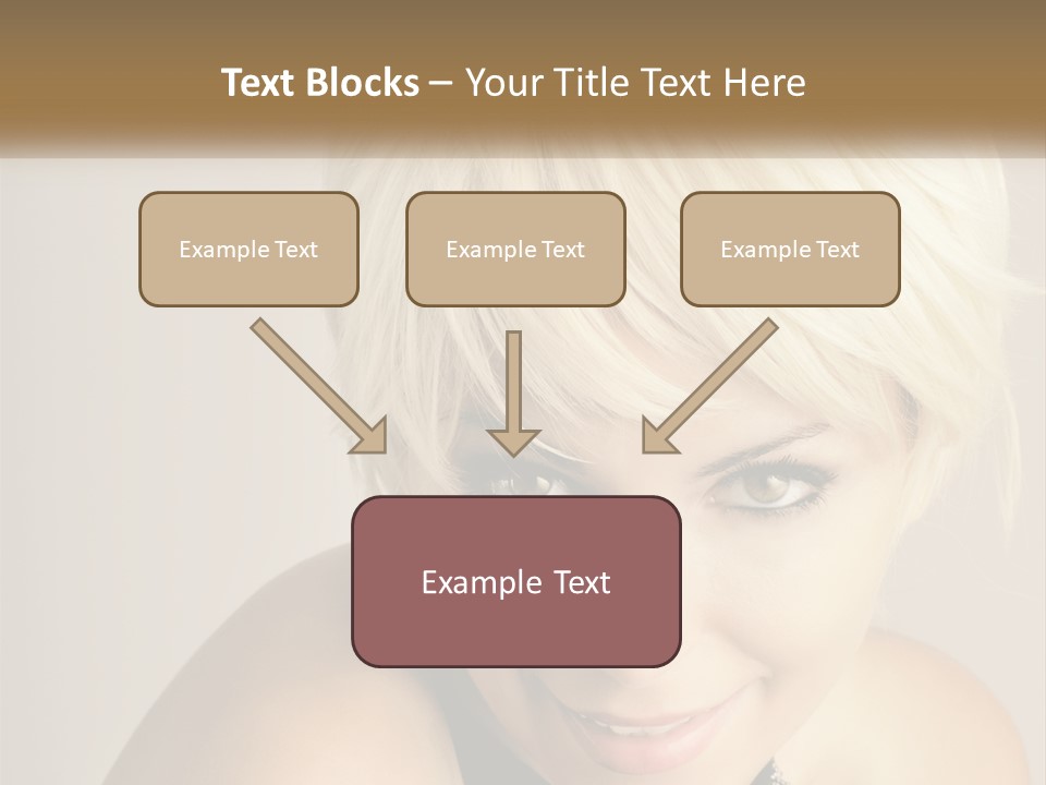 A Woman With Blonde Hair Is Posing For A Picture PowerPoint Template