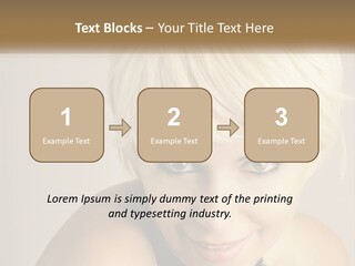 A Woman With Blonde Hair Is Posing For A Picture PowerPoint Template
