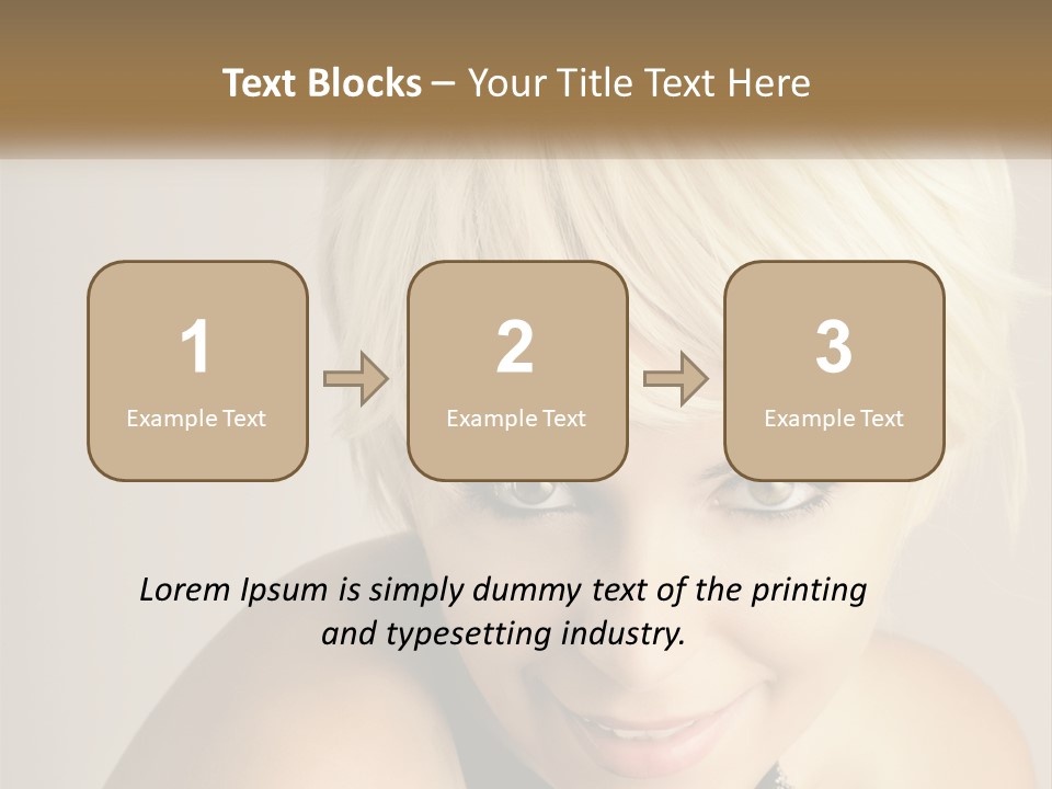 A Woman With Blonde Hair Is Posing For A Picture PowerPoint Template