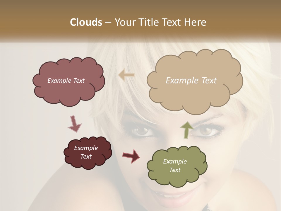 A Woman With Blonde Hair Is Posing For A Picture PowerPoint Template