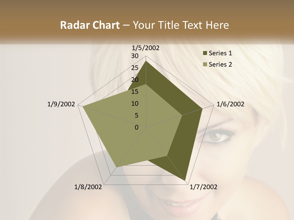 A Woman With Blonde Hair Is Posing For A Picture PowerPoint Template