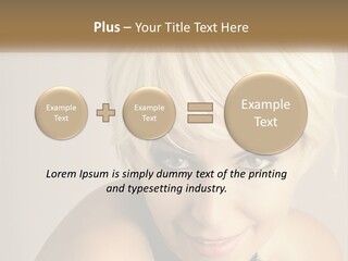 A Woman With Blonde Hair Is Posing For A Picture PowerPoint Template