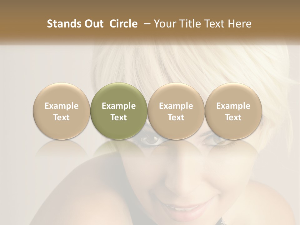 A Woman With Blonde Hair Is Posing For A Picture PowerPoint Template