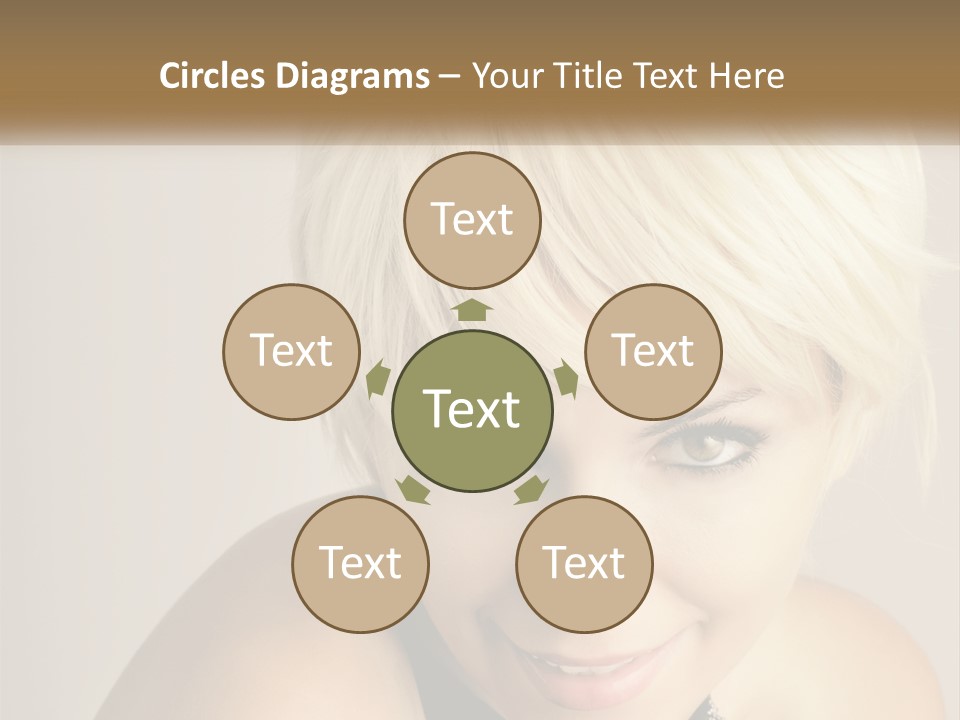 A Woman With Blonde Hair Is Posing For A Picture PowerPoint Template