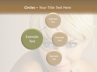 A Woman With Blonde Hair Is Posing For A Picture PowerPoint Template