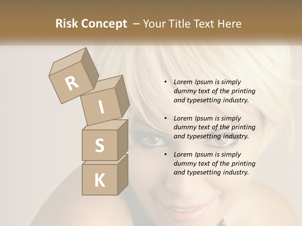 A Woman With Blonde Hair Is Posing For A Picture PowerPoint Template