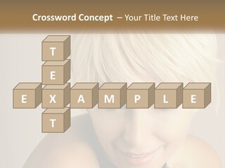 A Woman With Blonde Hair Is Posing For A Picture PowerPoint Template
