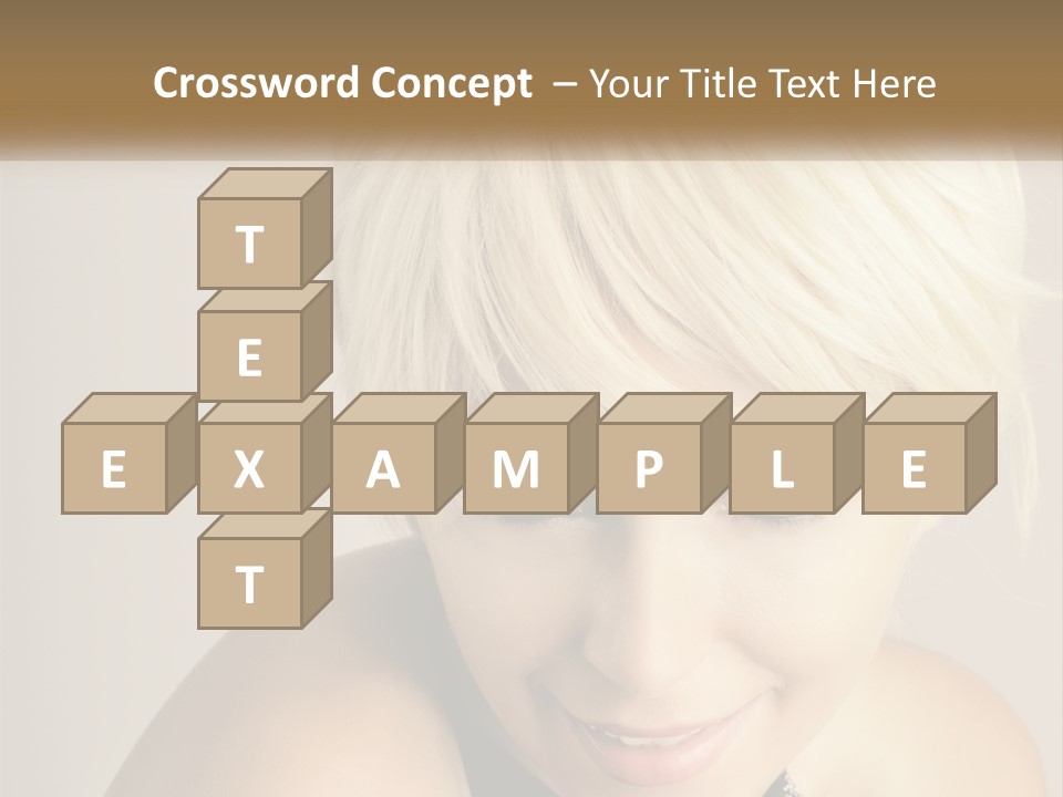 A Woman With Blonde Hair Is Posing For A Picture PowerPoint Template