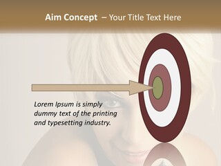 A Woman With Blonde Hair Is Posing For A Picture PowerPoint Template