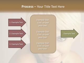 A Woman With Blonde Hair Is Posing For A Picture PowerPoint Template