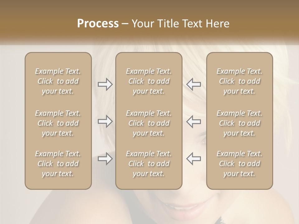 A Woman With Blonde Hair Is Posing For A Picture PowerPoint Template