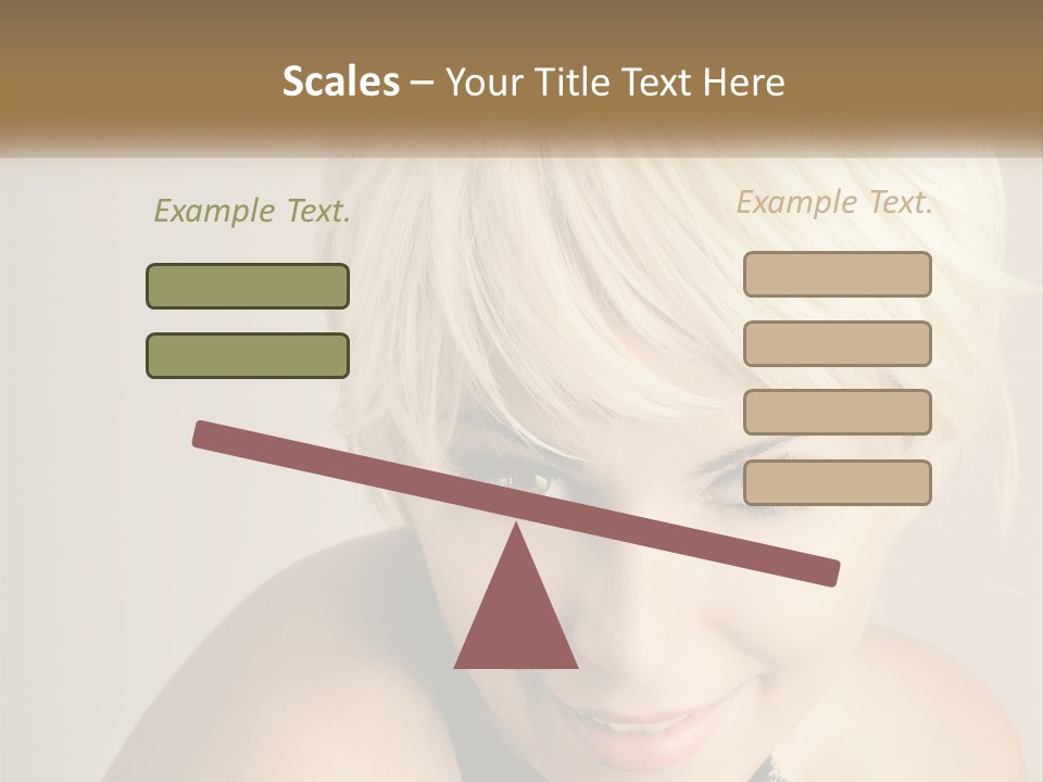 A Woman With Blonde Hair Is Posing For A Picture PowerPoint Template