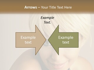 A Woman With Blonde Hair Is Posing For A Picture PowerPoint Template