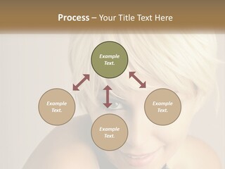 A Woman With Blonde Hair Is Posing For A Picture PowerPoint Template