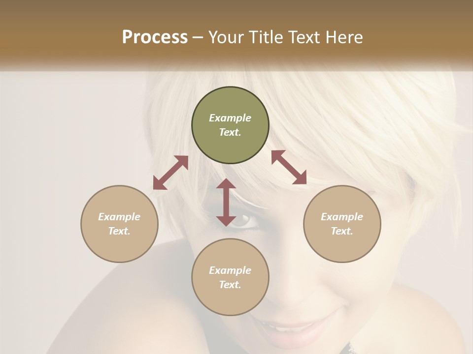 A Woman With Blonde Hair Is Posing For A Picture PowerPoint Template