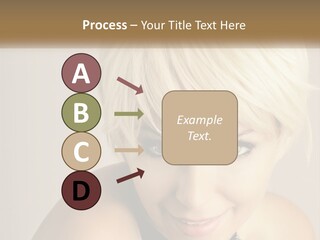 A Woman With Blonde Hair Is Posing For A Picture PowerPoint Template