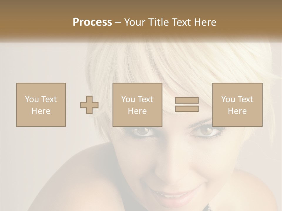 A Woman With Blonde Hair Is Posing For A Picture PowerPoint Template