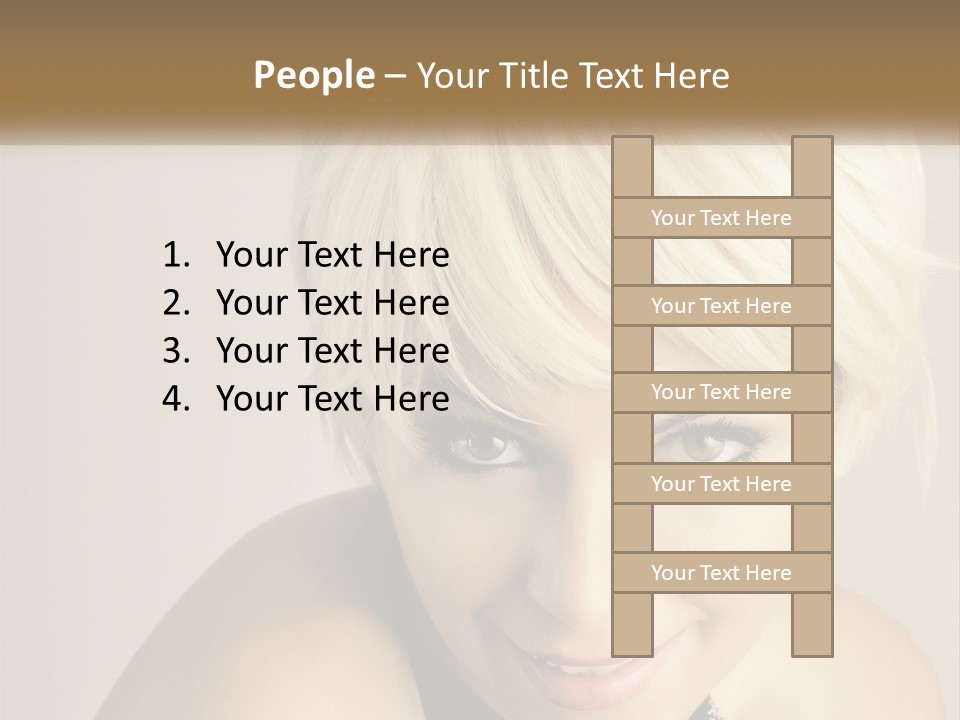 A Woman With Blonde Hair Is Posing For A Picture PowerPoint Template