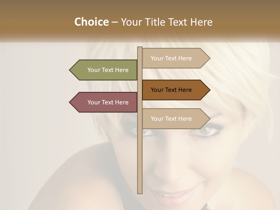 A Woman With Blonde Hair Is Posing For A Picture PowerPoint Template