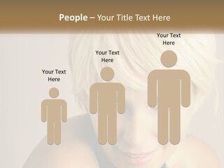 A Woman With Blonde Hair Is Posing For A Picture PowerPoint Template