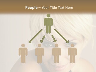 A Woman With Blonde Hair Is Posing For A Picture PowerPoint Template