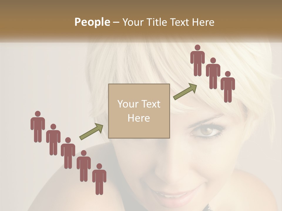 A Woman With Blonde Hair Is Posing For A Picture PowerPoint Template