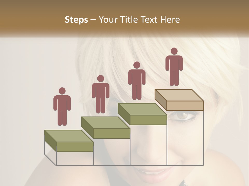 A Woman With Blonde Hair Is Posing For A Picture PowerPoint Template