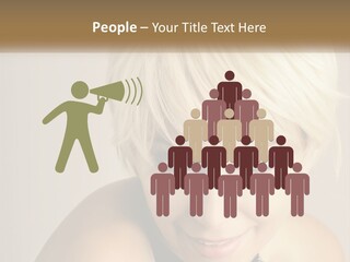 A Woman With Blonde Hair Is Posing For A Picture PowerPoint Template