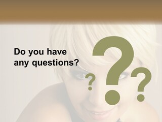 A Woman With Blonde Hair Is Posing For A Picture PowerPoint Template
