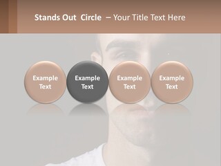 A Man In A Cap Is Looking At The Camera PowerPoint Template