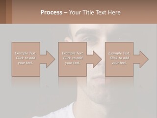 A Man In A Cap Is Looking At The Camera PowerPoint Template