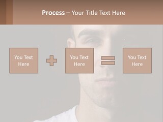 A Man In A Cap Is Looking At The Camera PowerPoint Template