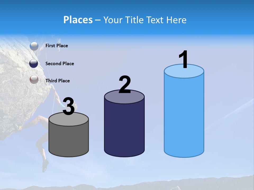 A Man Climbing Up The Side Of A Mountain PowerPoint Template