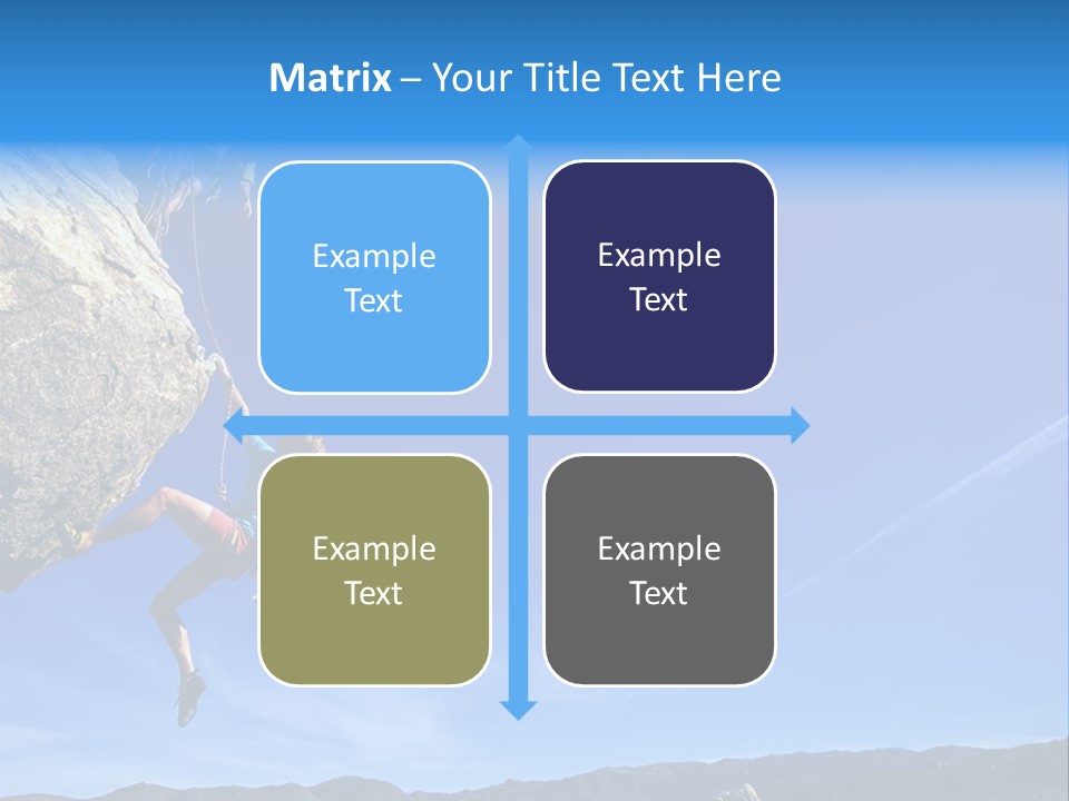 A Man Climbing Up The Side Of A Mountain PowerPoint Template