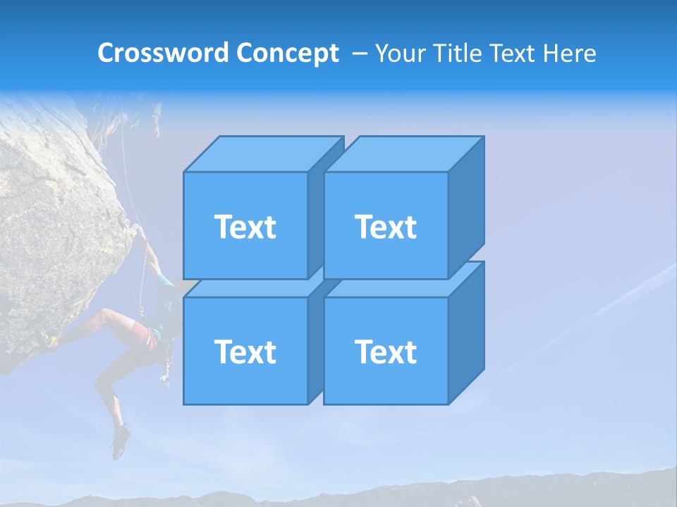 A Man Climbing Up The Side Of A Mountain PowerPoint Template